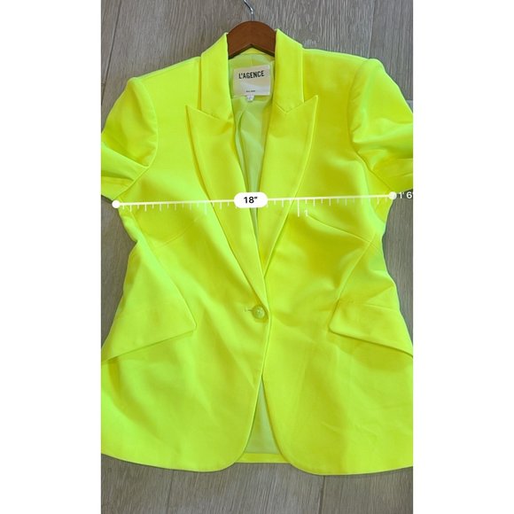 NWOT L'AGENCE Chamberlain Blazer in Chartreuse size 4 - Picture 9 of 10